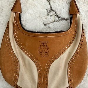 Tan and Cream Shoulder Bag